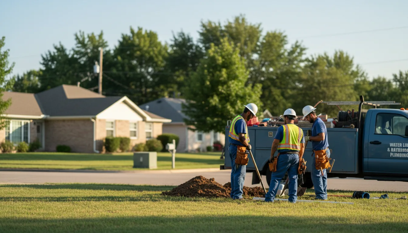 Residential water line and bathroom plumbing service in Low Moor, IA